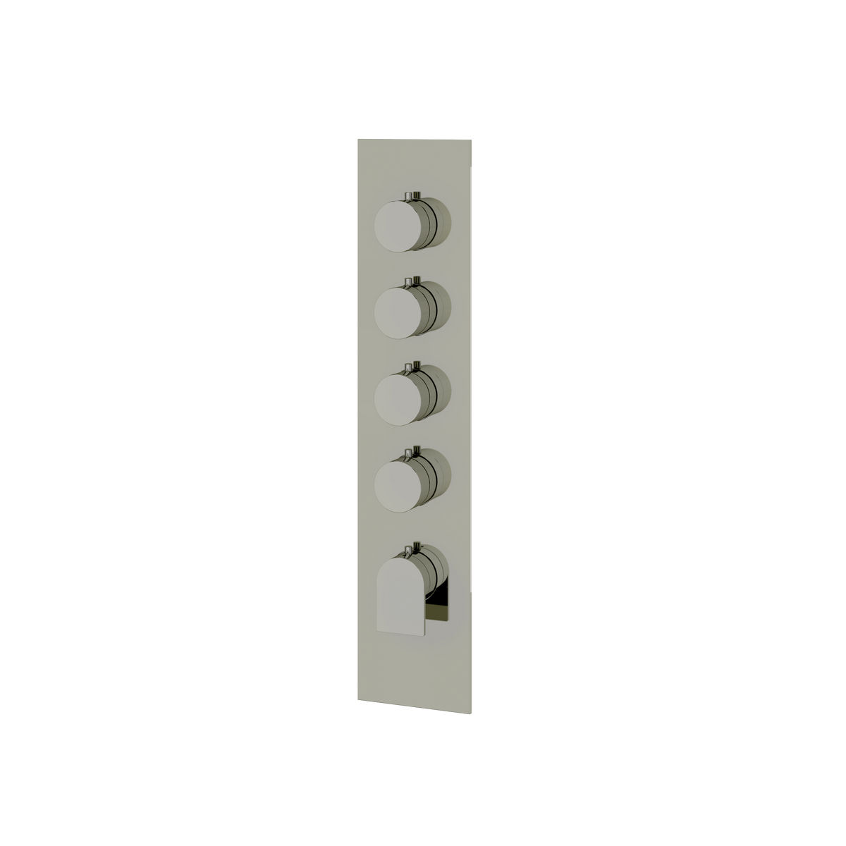 Aquabrass Alpha Square Round Trim Set for 4 Shut-Off Thermostatic Valve SR3492 in polished nickel