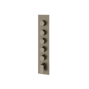 Aquabrass Chicane Square Round Trim Set for 5 Shut-Off Thermostatic Valve SR3519 in brushed black chrome