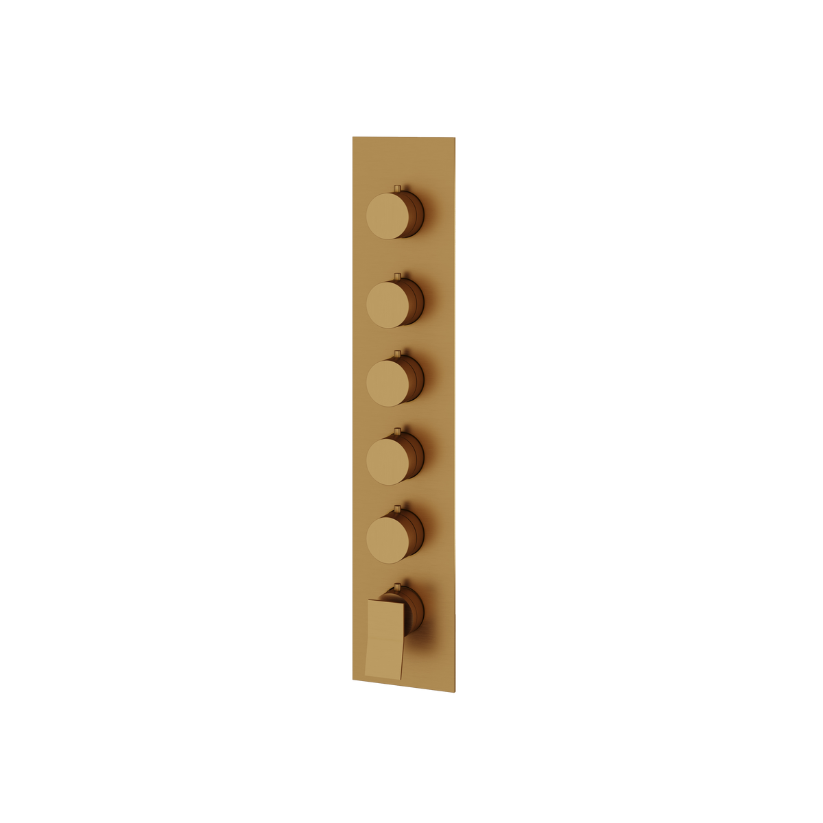 Aquabrass Chicane Square Round Trim Set for 5 Shut-Off Thermostatic Valve SR3519 in brushed gold