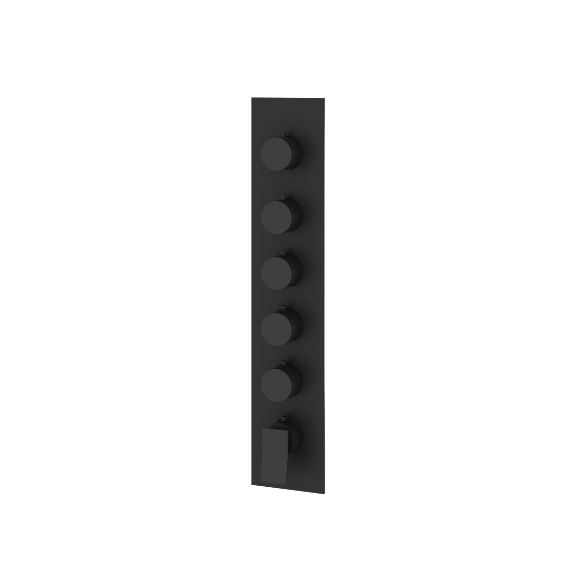 Aquabrass Chicane Square Round Trim Set for 5 Shut-Off Thermostatic Valve SR3519 in black