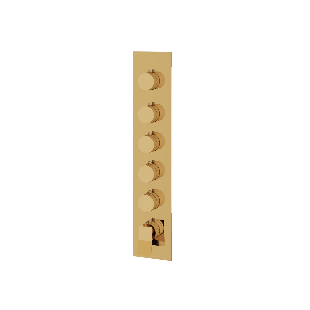 Aquabrass Chicane Square Round Trim Set for 5 Shut-Off Thermostatic Valve SR3519 in polished gold