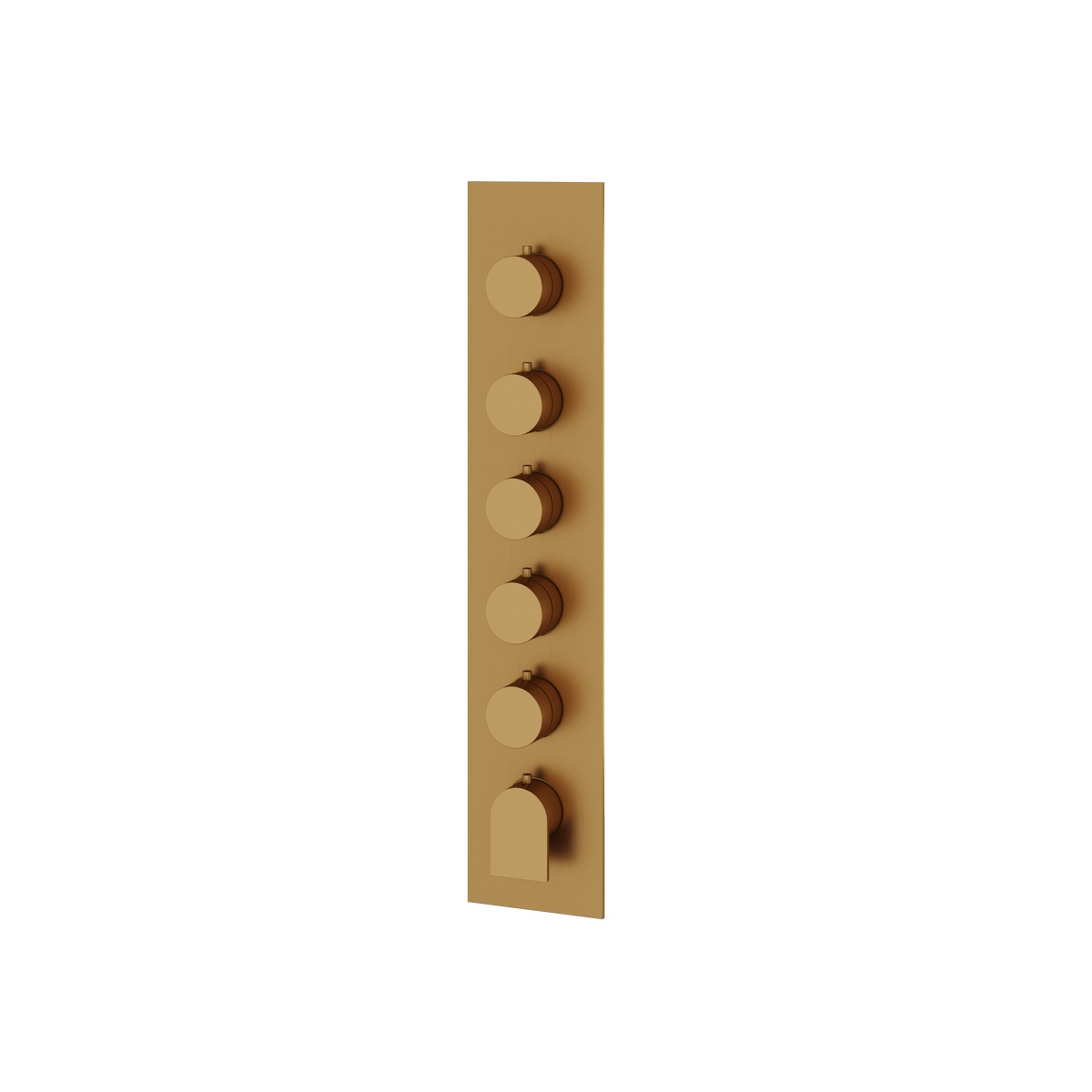Aquabrass Alpha Square Round Trim Set for 5 Shut-Off Thermostatic Valve SR3592 in brushed gold