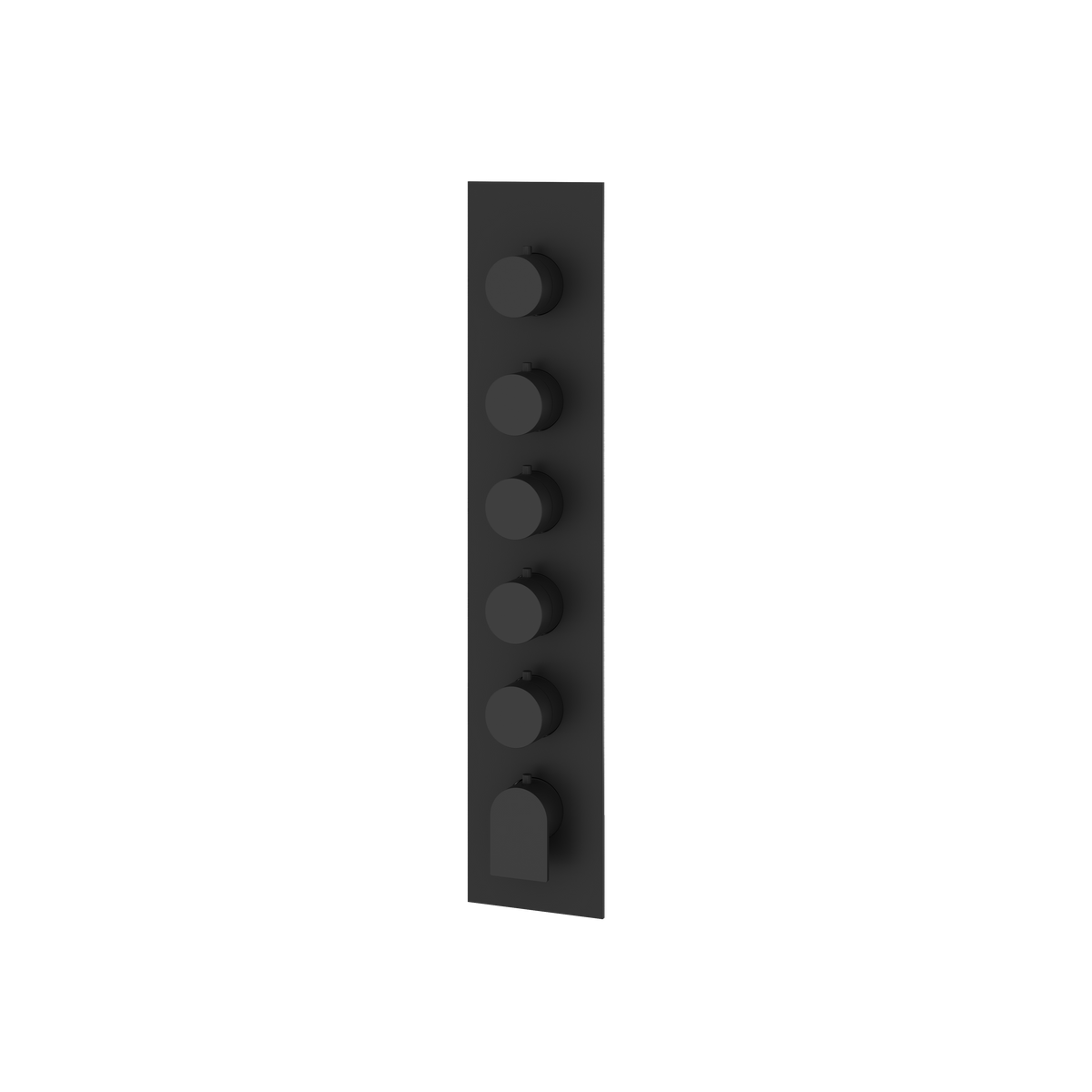 Aquabrass Alpha Square Round Trim Set for 5 Shut-Off Thermostatic Valve SR3592 in black