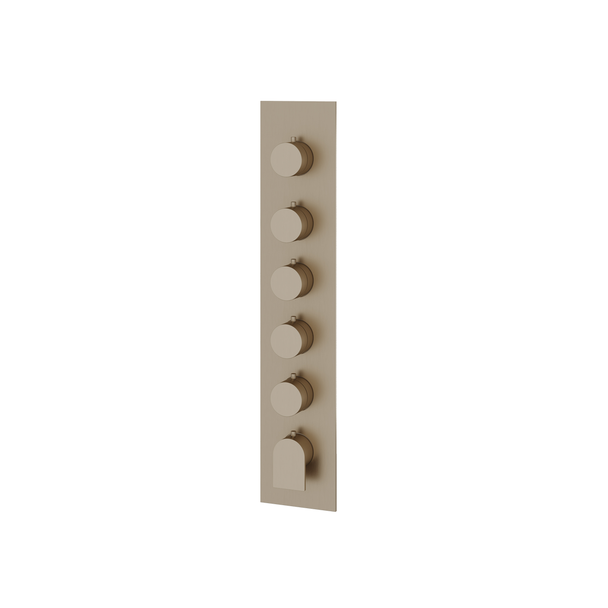 Aquabrass Alpha Square Round Trim Set for 5 Shut-Off Thermostatic Valve SR3592 in brushed nickel