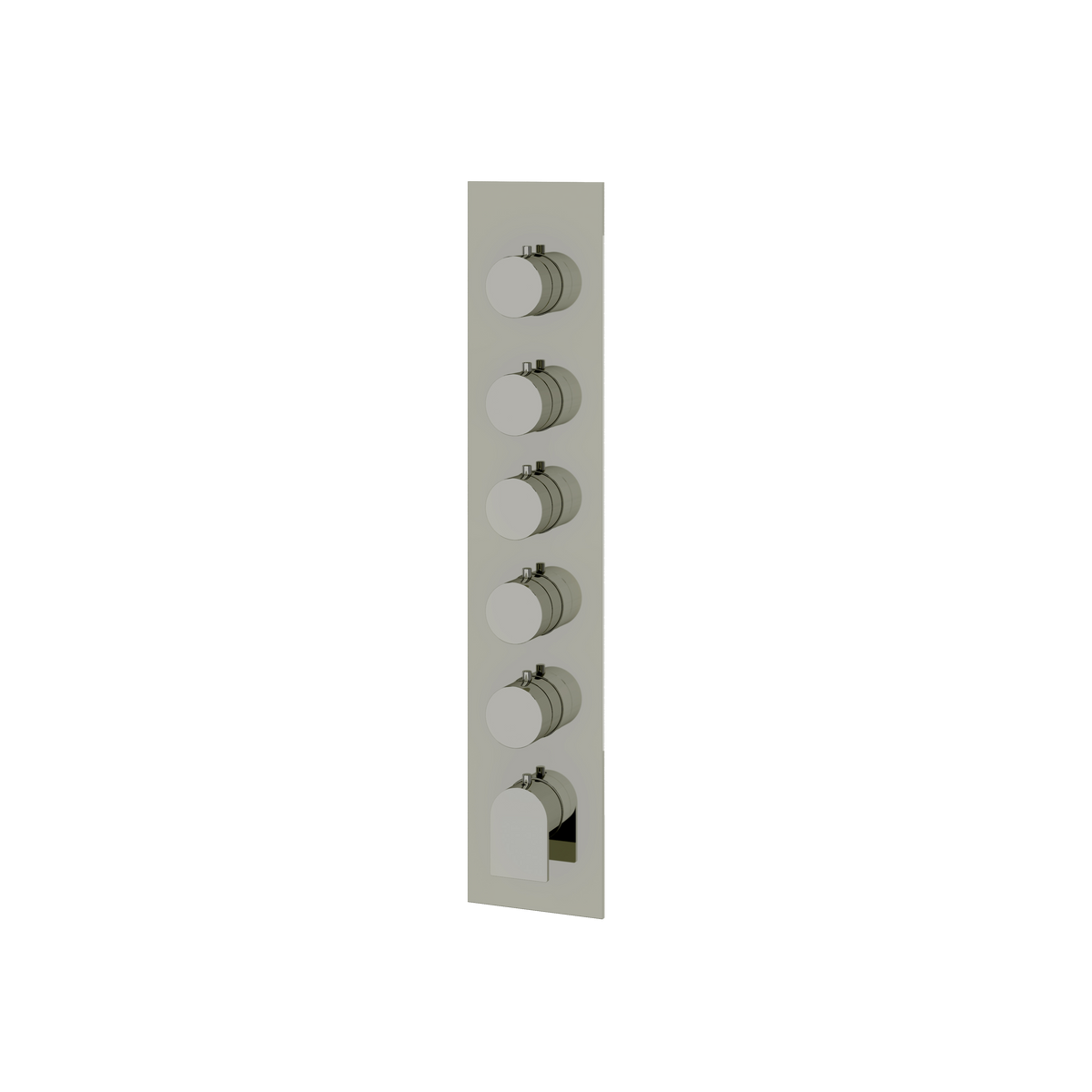 Aquabrass Alpha Square Round Trim Set for 5 Shut-Off Thermostatic Valve SR3592 in polished nickel