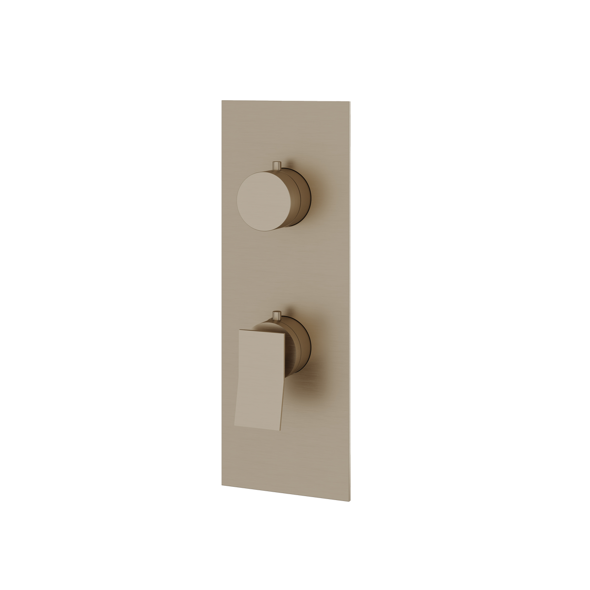 Aquabrass Chicane Square Round Trim Set with 2-Way Shared Diverter for Thermostatic Valve SR8219 in brushed nickel