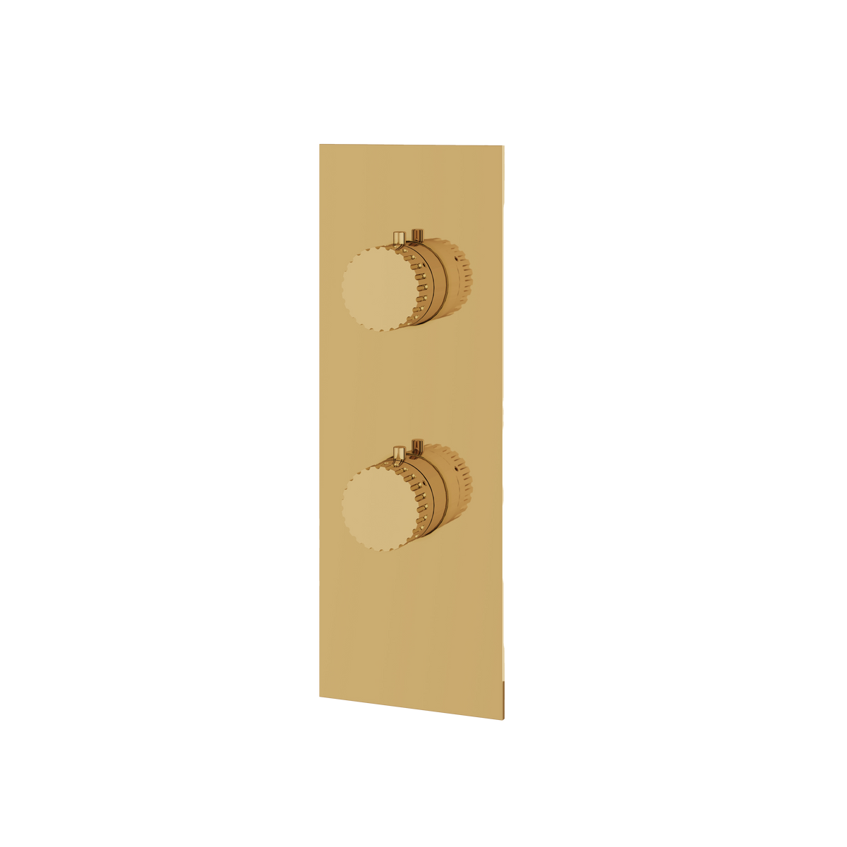 Aquabrass Tosca Square Round Trim Set with 2-Way Shared Diverter for Thermostatic Valve SR8234 in polished gold