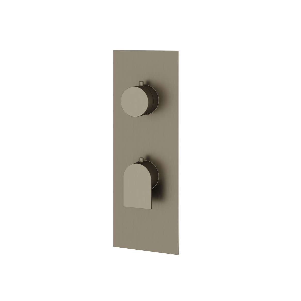 Aquabrass Alpha Square Round Trim Set with 2-Way Shared Diverter for Thermostatic Valve SR8292 in brushed black chrome