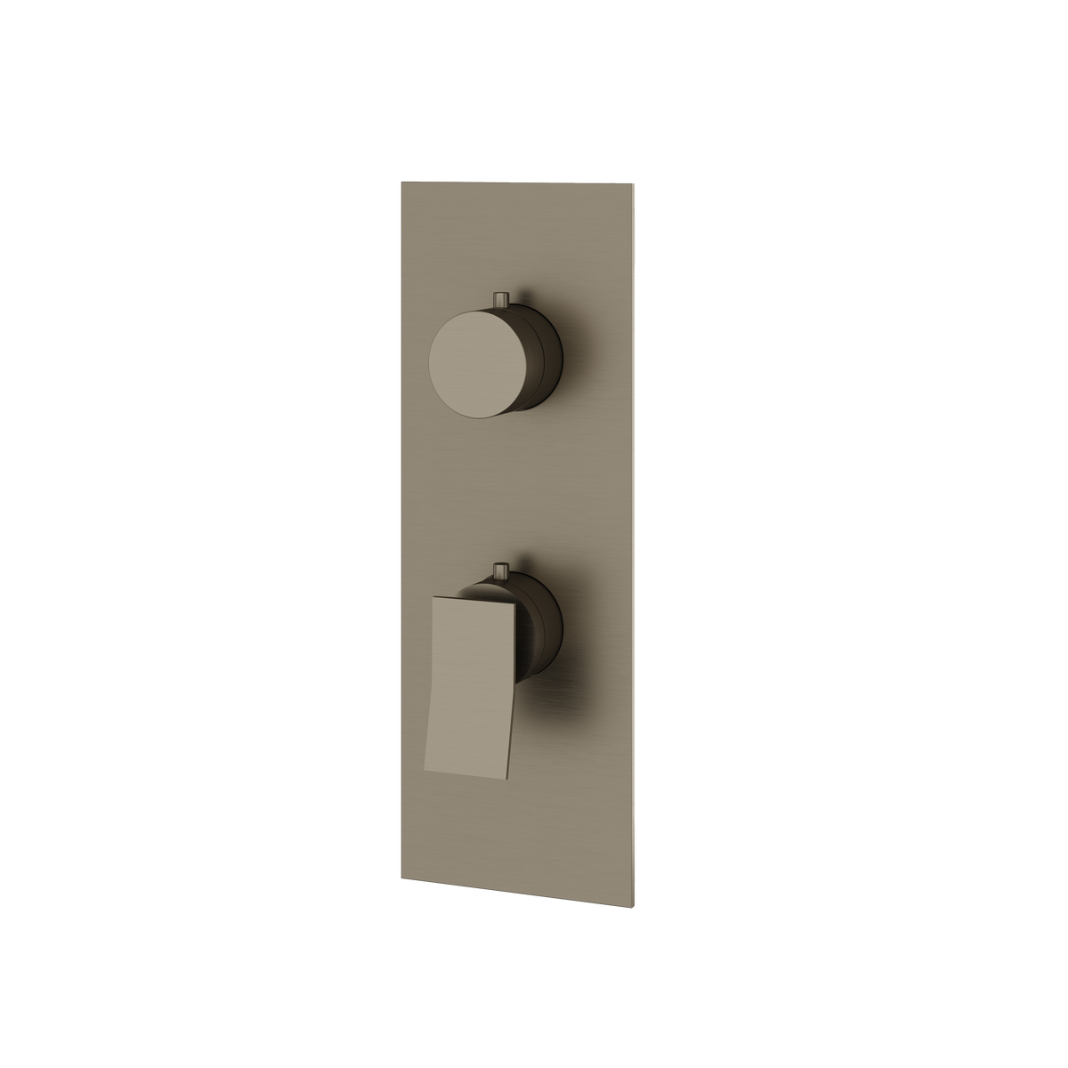 Aquabrass Chicane Square Round Trim Set with 3-Way Shared Diverter for Thermostatic Valve SR8319 in brushed black chrome
