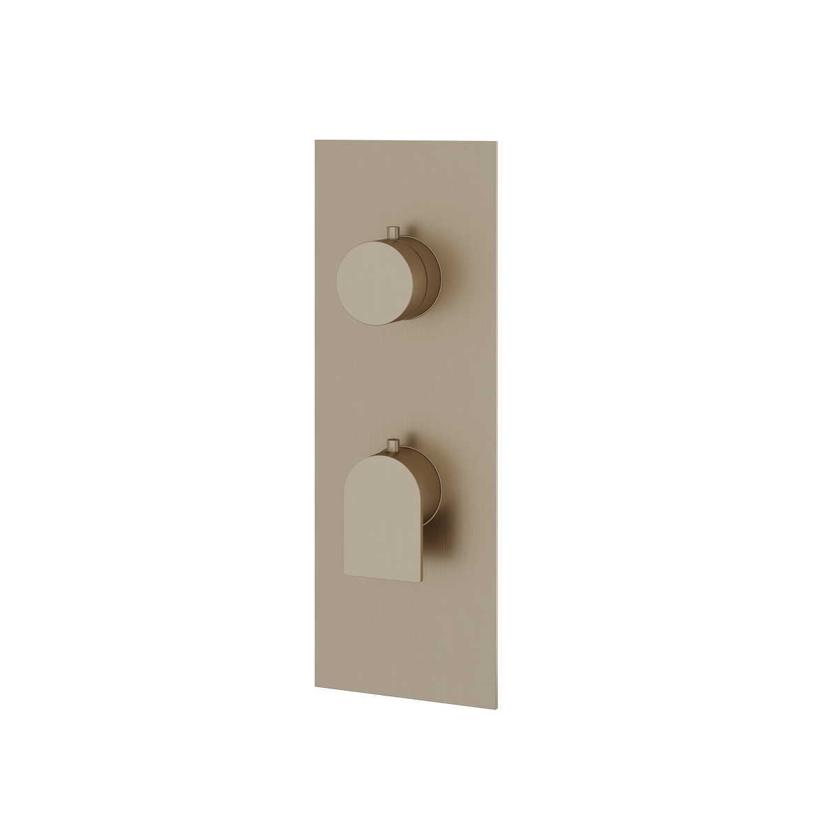 Aquabrass Alpha Square Round Trim Set with 3-Way Shared Diverter for Thermostatic Valve SR8392 in brushed nickel