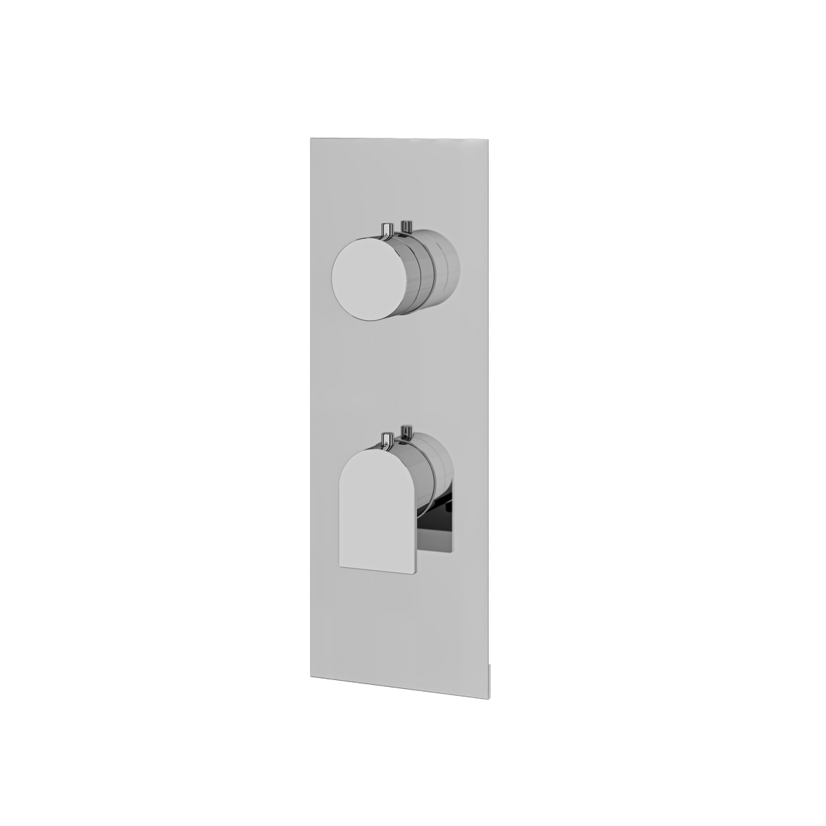 Aquabrass Alpha Square Round Trim Set with 3-Way Shared Diverter for Thermostatic Valve SR8392 in polished chrome