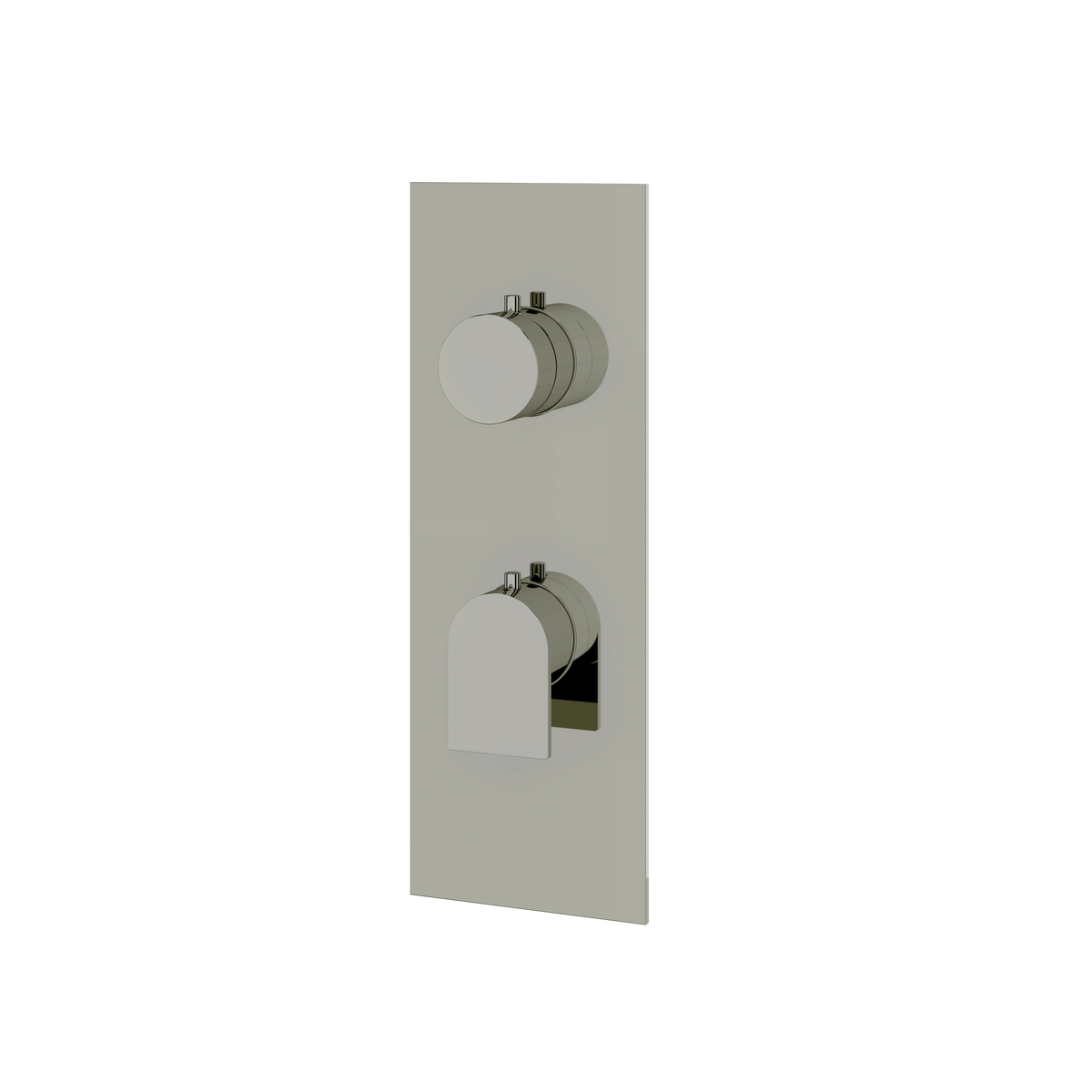 Aquabrass Alpha Square Round Trim Set with 3-Way Shared Diverter for Thermostatic Valve SR8392 in polished nickel