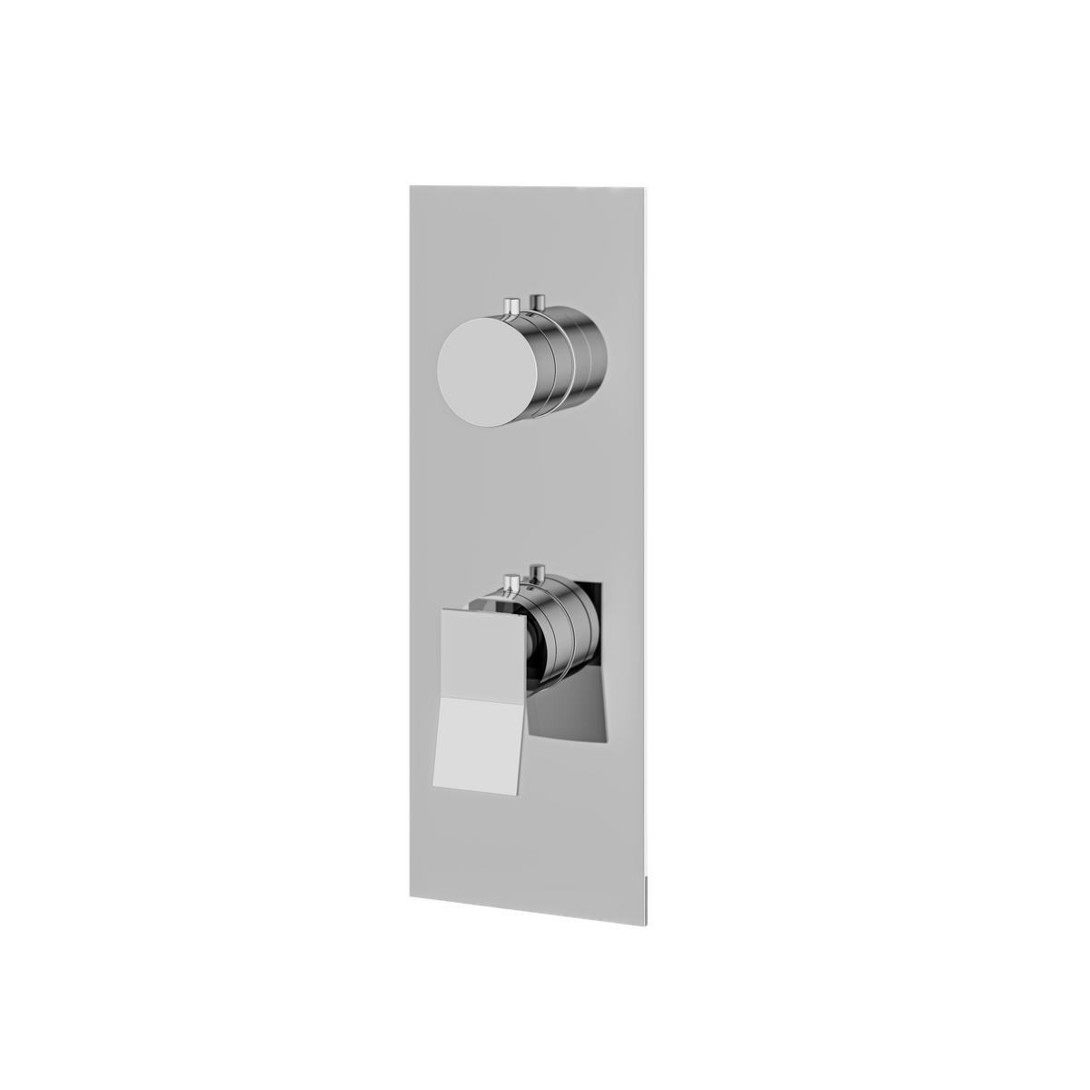 Aquabrass Chicane Square Round Trim Set with 2-Way Non-shared Diverter for Thermostatic Valve SR9219 in polished chrome
