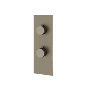 Aquabrass Tosca Square Round Trim Set with 3-Way Non-shared Diverter for Thermostatic Valve SR9334 in brushed black chrome