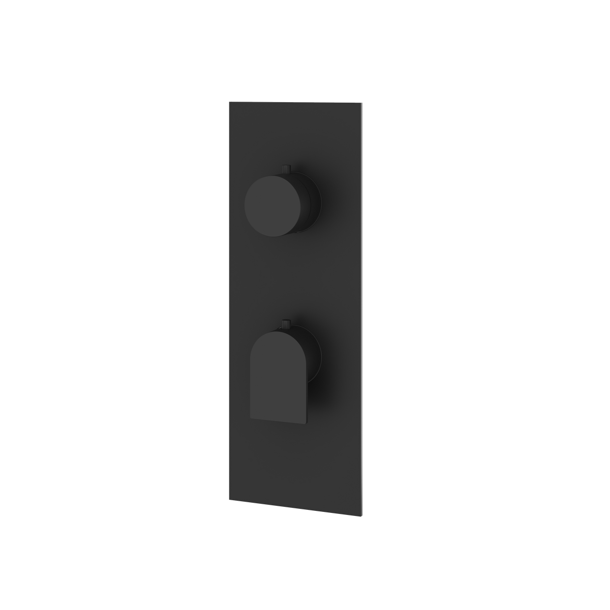 Aquabrass Alpha Square Round Trim Set with 3-Way Non-shared Diverter for Thermostatic Valve SR9392 in black
