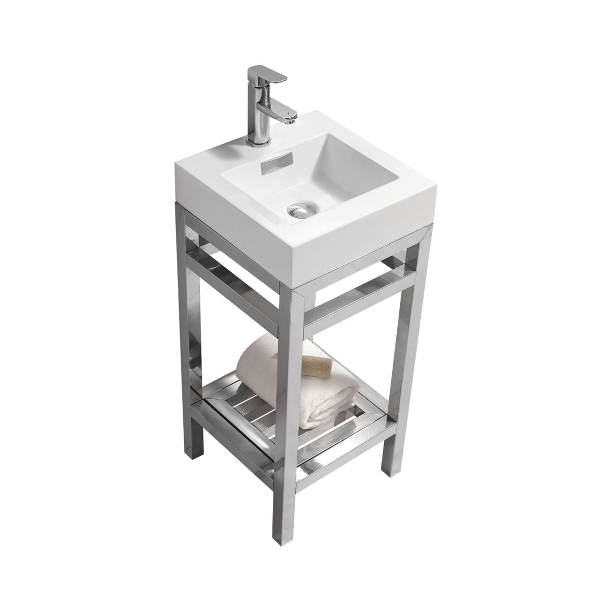 Kube Bath Cisco 16" Console with Acrylic Sink - Chrome (AC16)