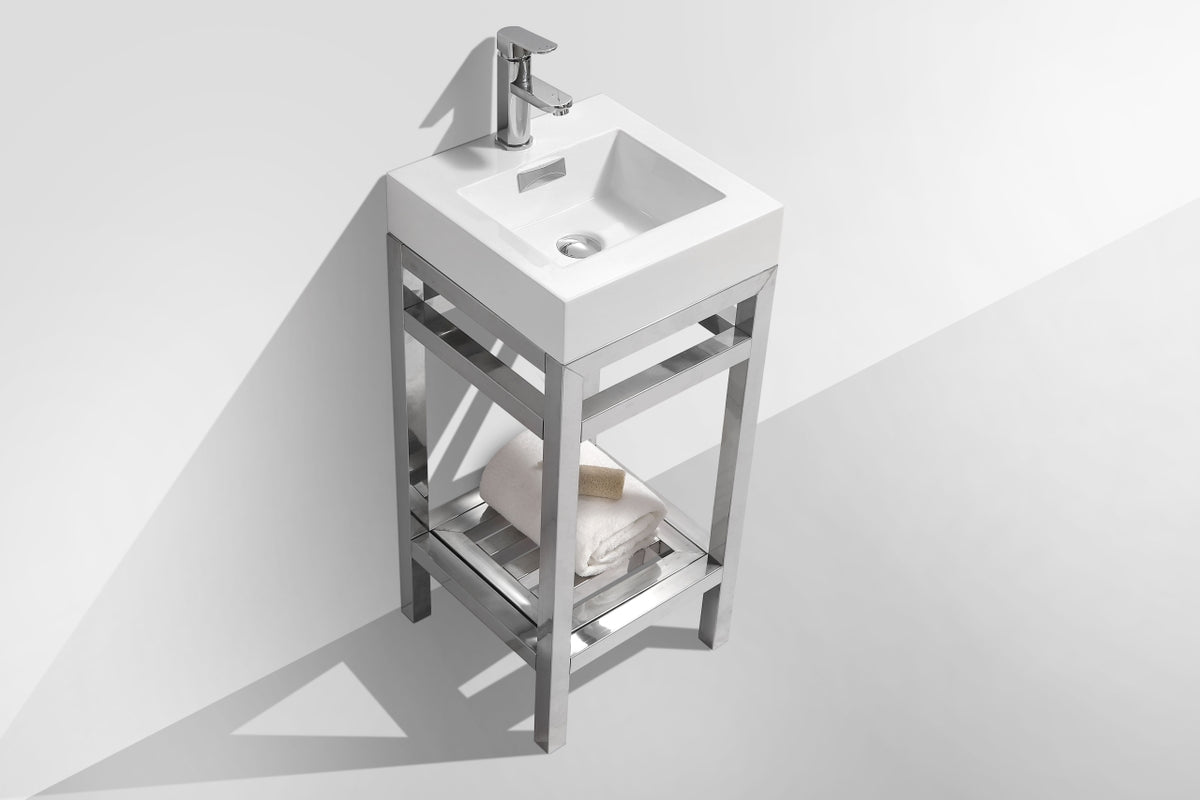 Kube Bath Cisco 16" Console with Acrylic Sink - Chrome (AC16) view 4
