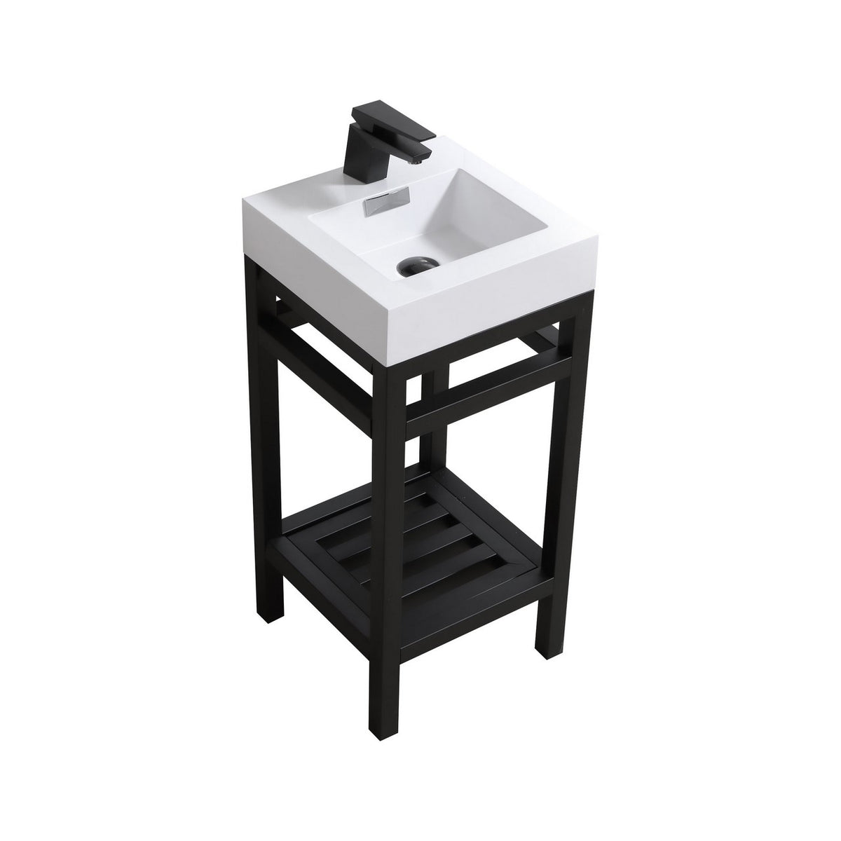 Kube Bath Cisco 16" Console with Acrylic Sink - Black (AC16-BK)