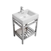 Kube Bath Cisco 24" Console with Acrylic Sink - Chrome (AC24)