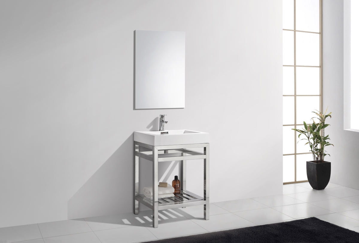 Kube Bath Cisco 24" Console with Acrylic Sink - Chrome (AC24) view 3