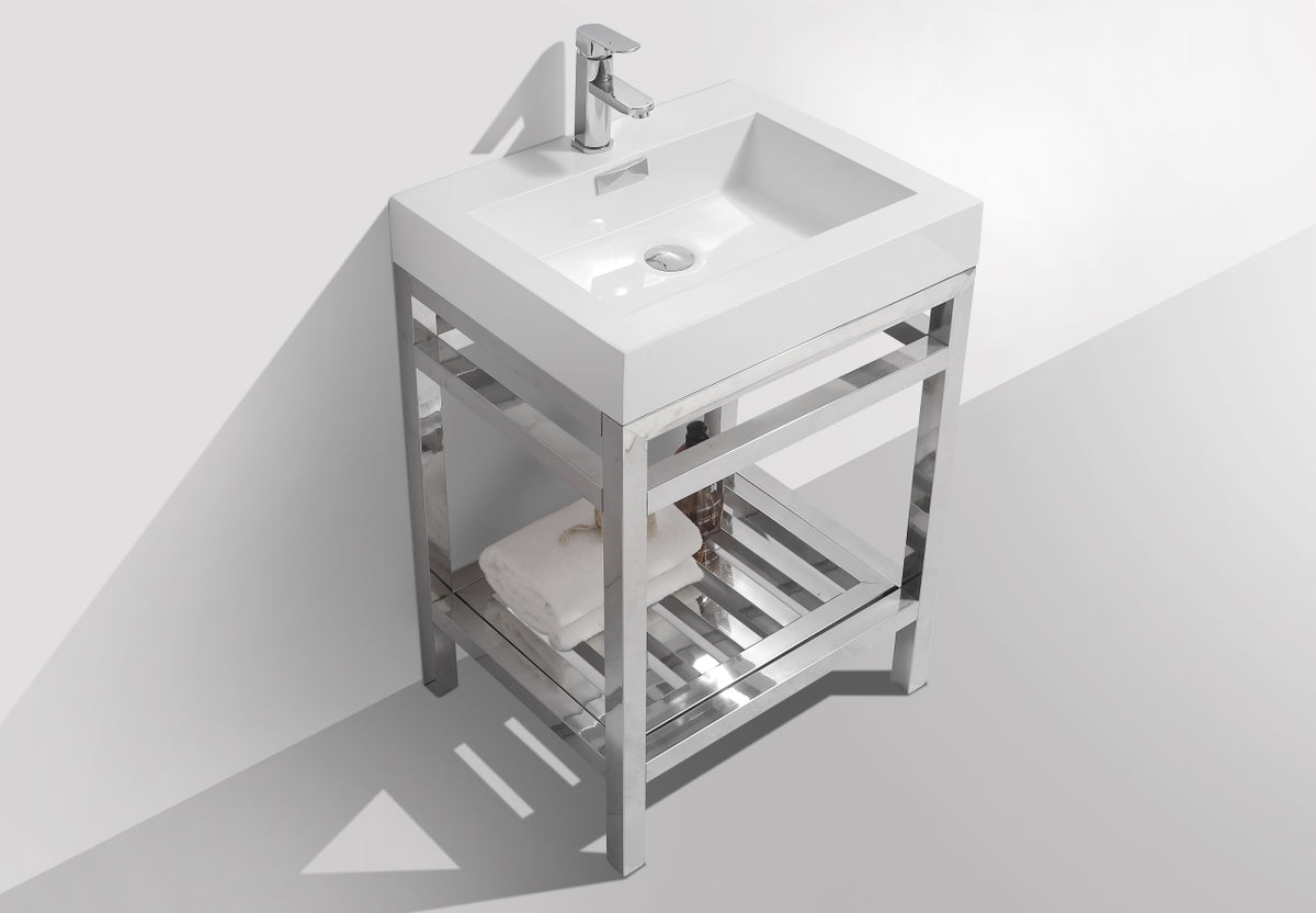 Kube Bath Cisco 24" Console with Acrylic Sink - Chrome (AC24) view 4