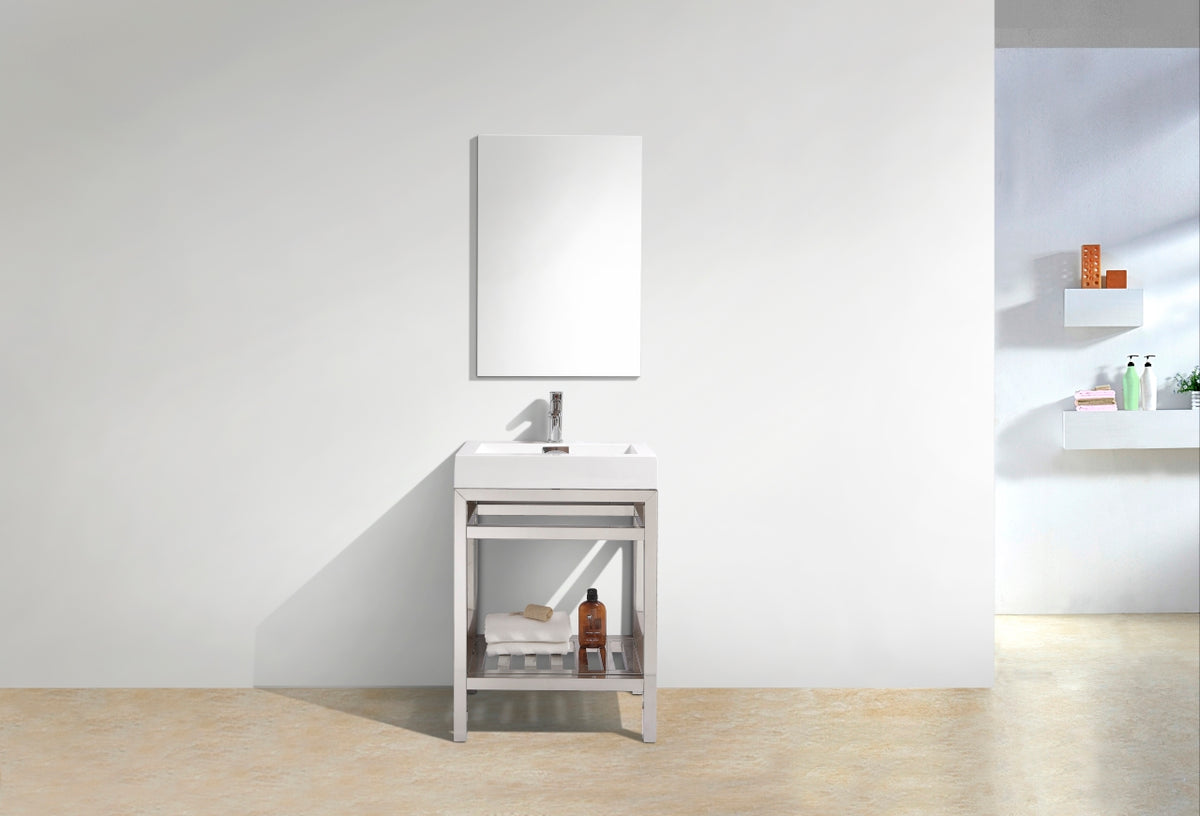 Kube Bath Cisco 24" Console with Acrylic Sink - Chrome (AC24) view 2