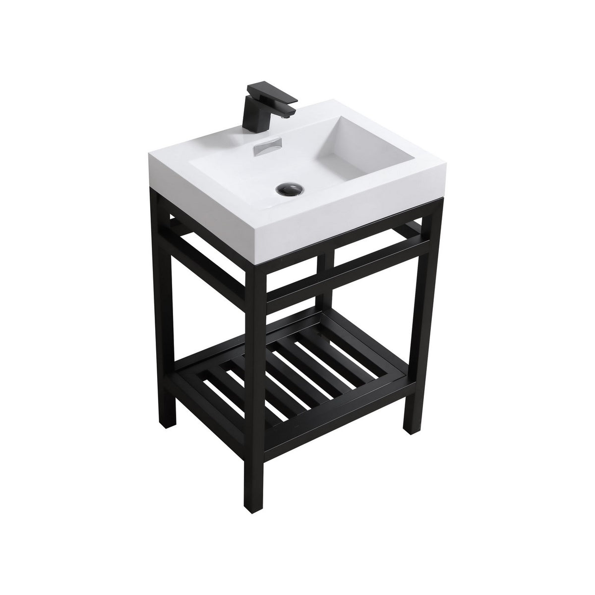 Kube Bath Cisco 24" Console with Acrylic Sink - Black (AC24-BK)