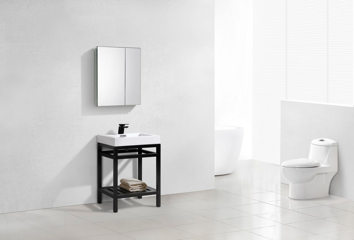 Kube Bath Cisco 24" Console with Acrylic Sink - Black (AC24-BK) view 3