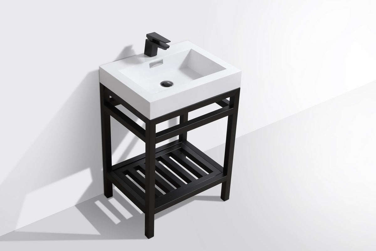 Kube Bath Cisco 24" Console with Acrylic Sink - Black (AC24-BK) view 4
