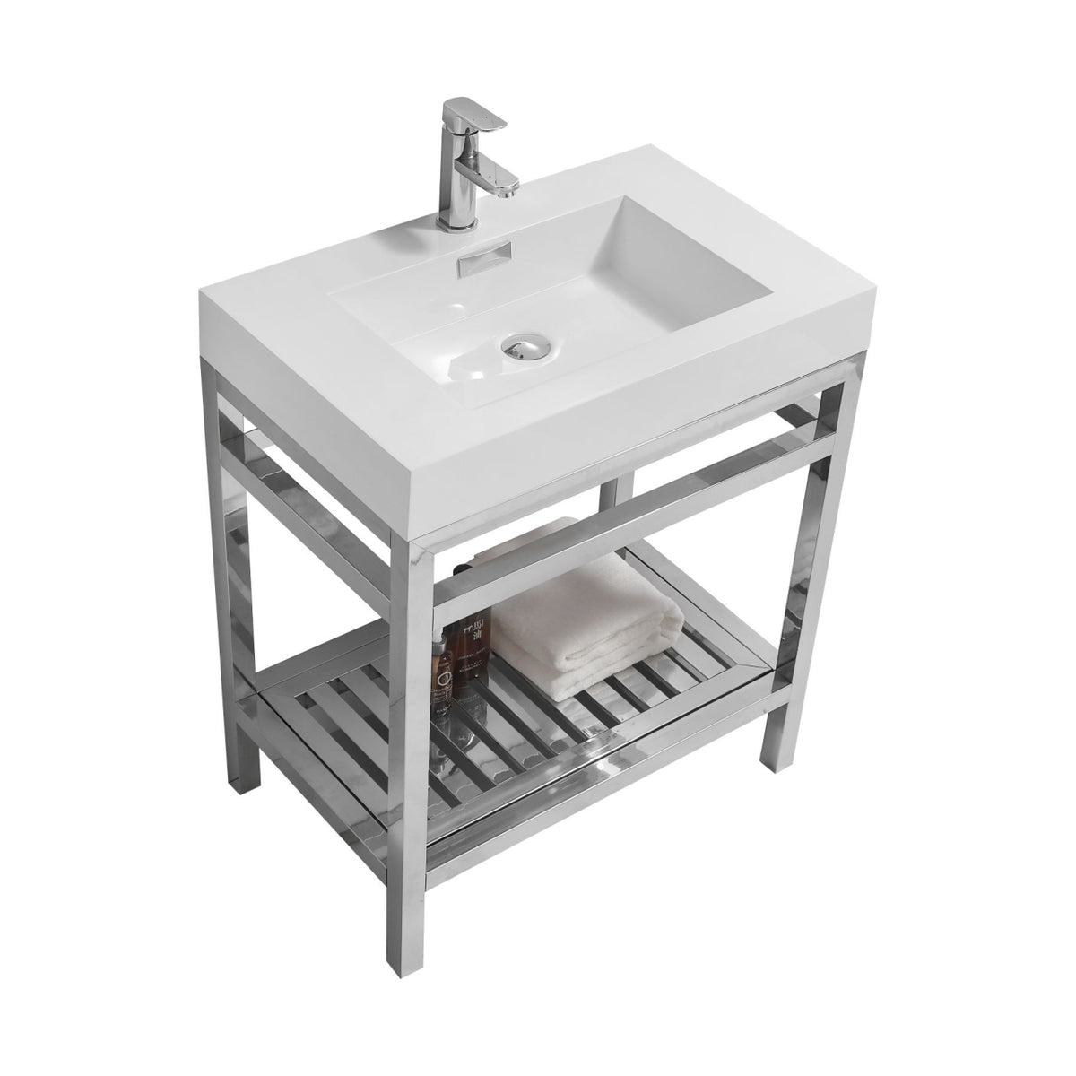 Kube Bath Cisco 30" Console with Acrylic Sink - Chrome (AC30)