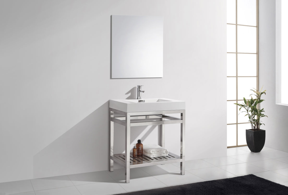Kube Bath Cisco 30" Console with Acrylic Sink - Chrome (AC30) view 3