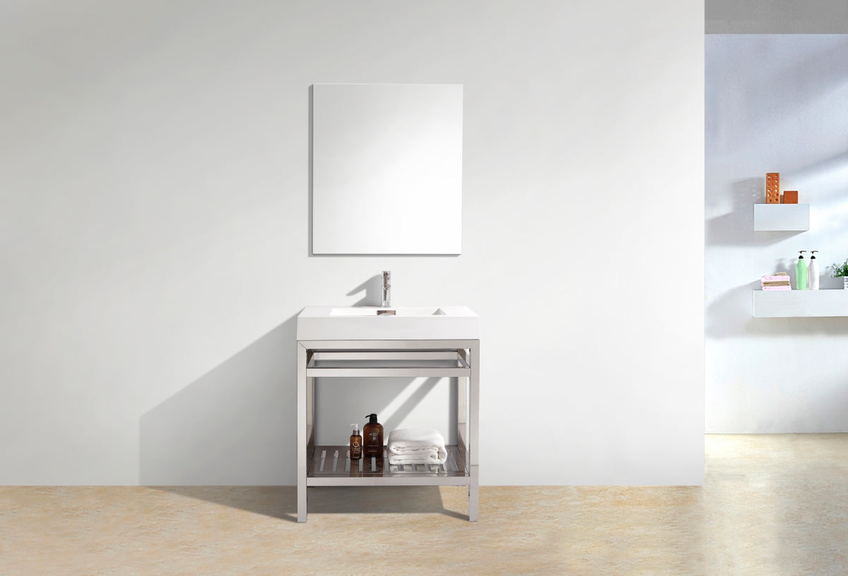 Kube Bath Cisco 30" Console with Acrylic Sink - Chrome (AC30) view 2