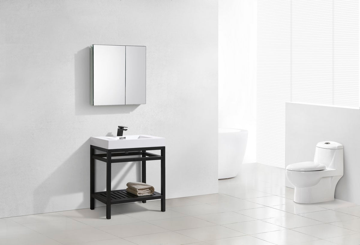 Kube Bath Cisco 30" Console with Acrylic Sink - Black (AC30-BK) view 2