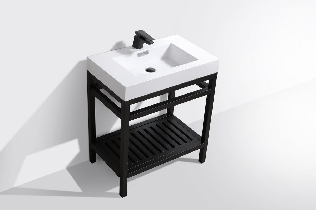 Kube Bath Cisco 30" Console with Acrylic Sink - Black (AC30-BK) view 4
