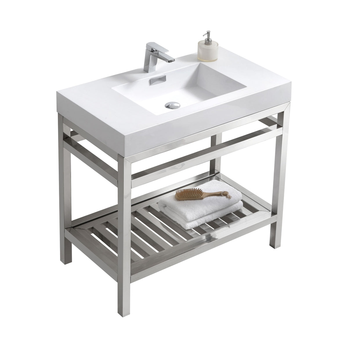 Kube Bath Cisco 36" Console with Acrylic Sink - Chrome (AC36)