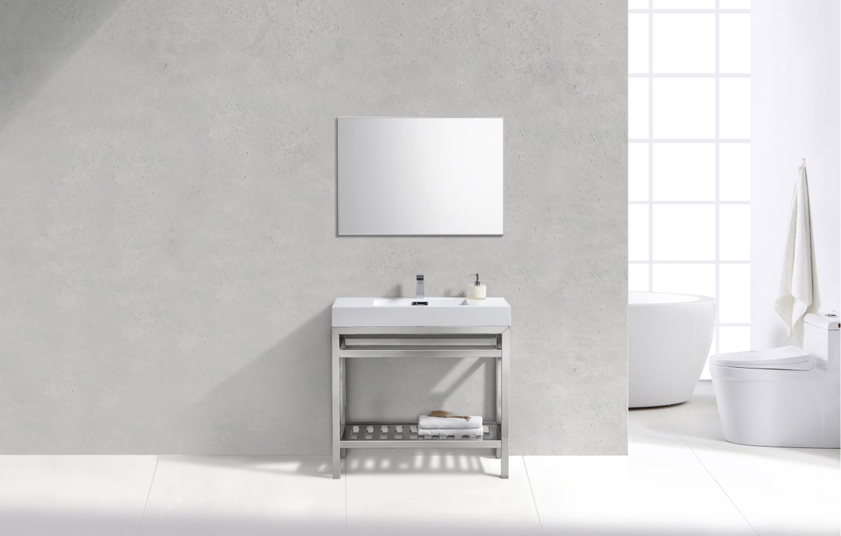 Kube Bath Cisco 36" Console with Acrylic Sink - Chrome (AC36) view 2