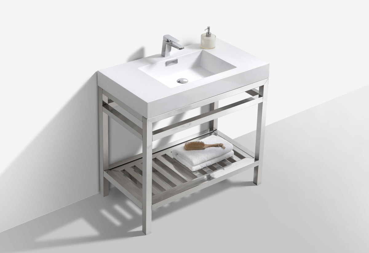 Kube Bath Cisco 36" Console with Acrylic Sink - Chrome (AC36) view 4