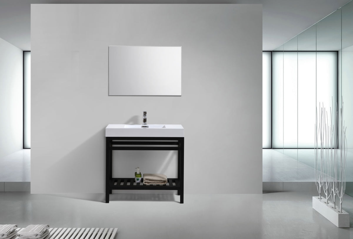 Kube Bath Cisco 36" Console with Acrylic Sink - Black (AC36-BK) view 2