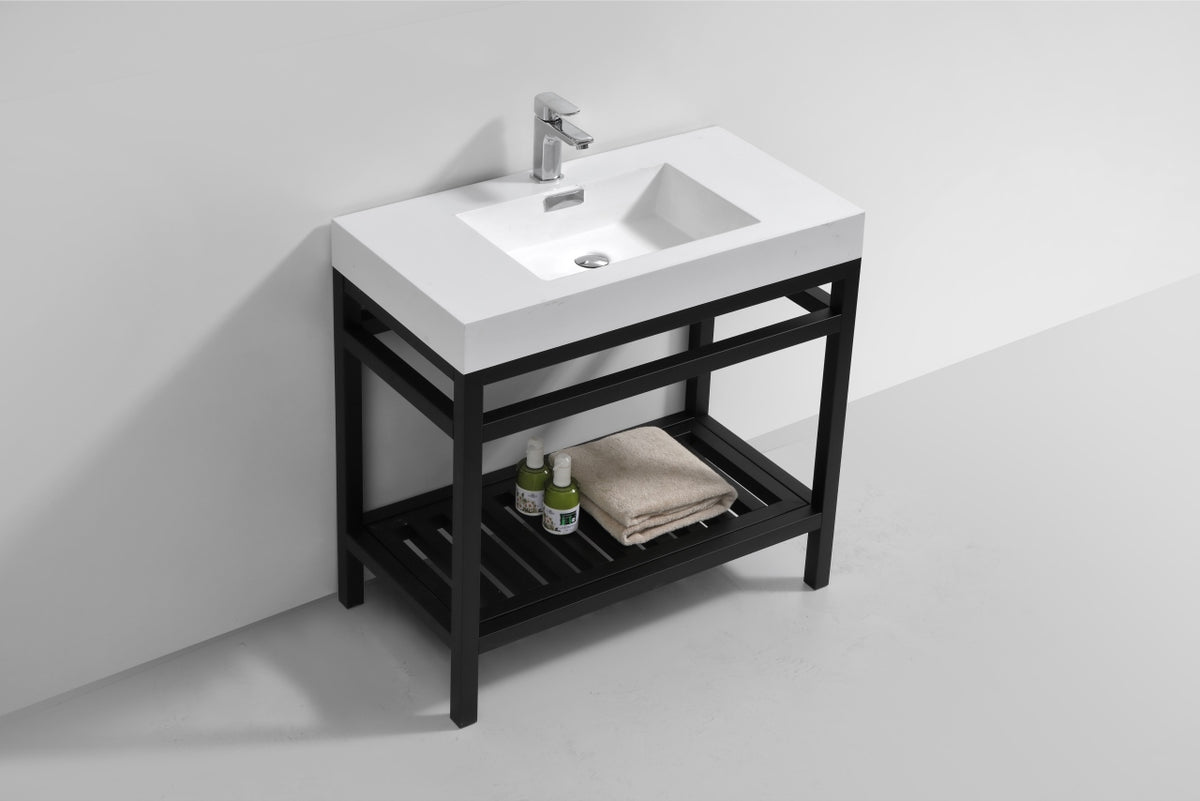 Kube Bath Cisco 36" Console with Acrylic Sink - Black (AC36-BK) view 3