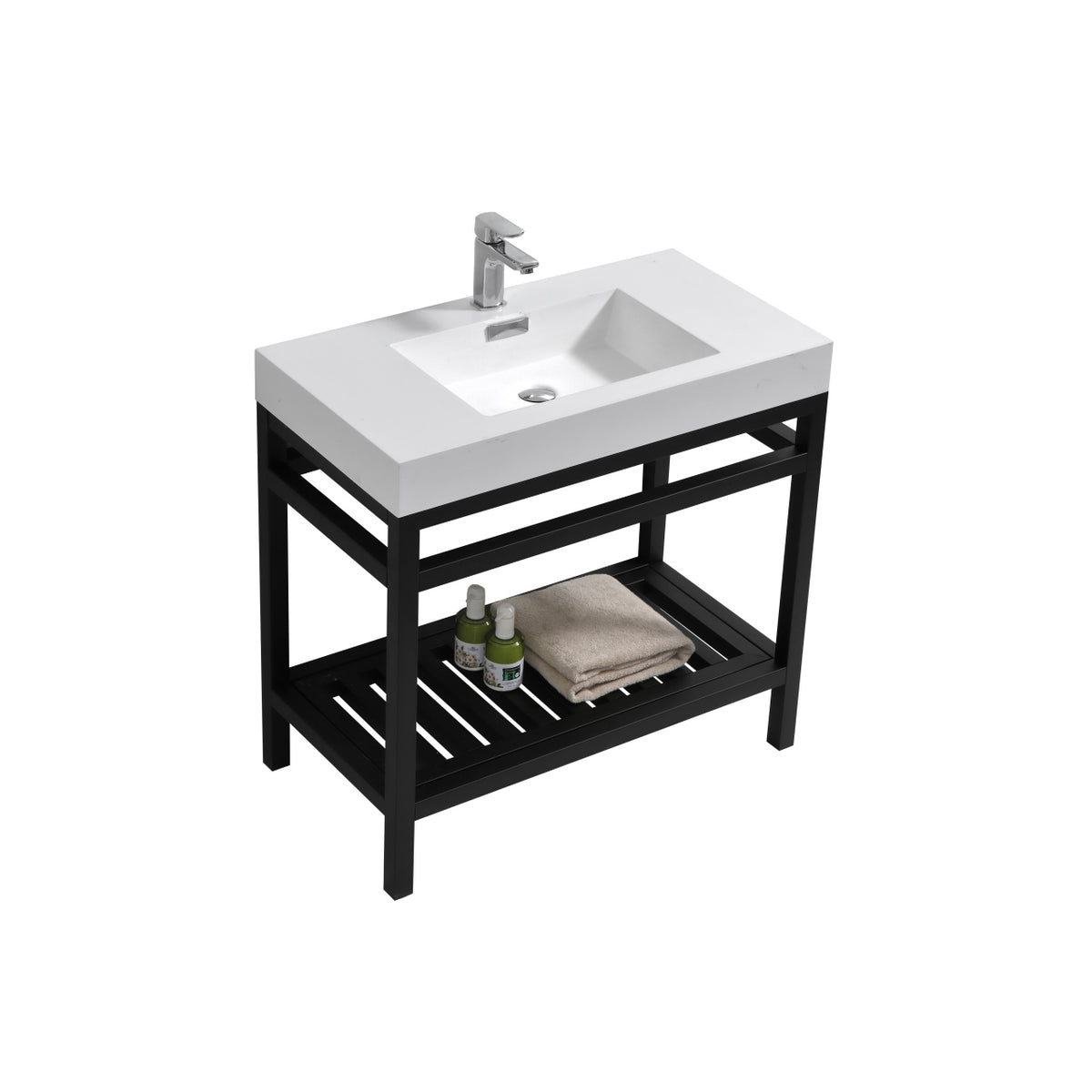 Kube Bath Cisco 36" Console with Acrylic Sink - Black (AC36-BK)