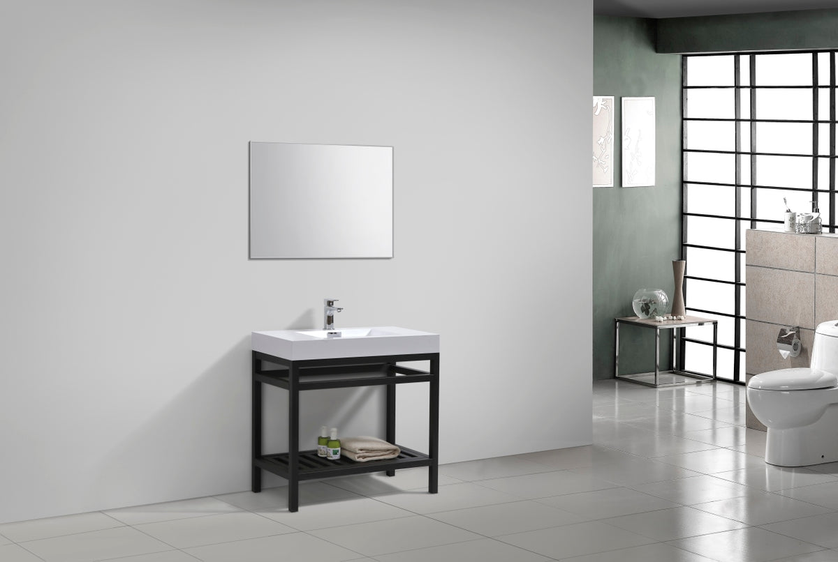 Kube Bath Cisco 36" Console with Acrylic Sink - Black (AC36-BK) view 4
