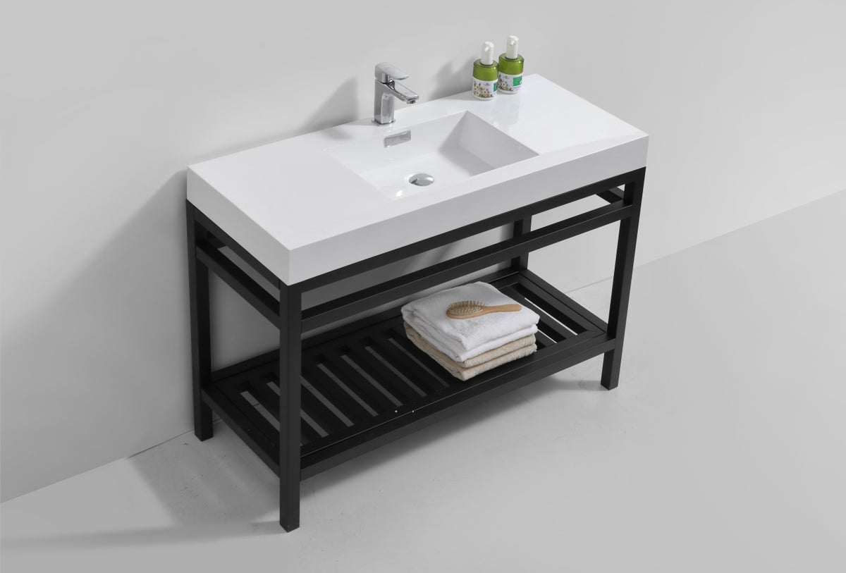Kube Bath Cisco 48" Console with Acrylic Sink - Black (AC48-BK) view 3