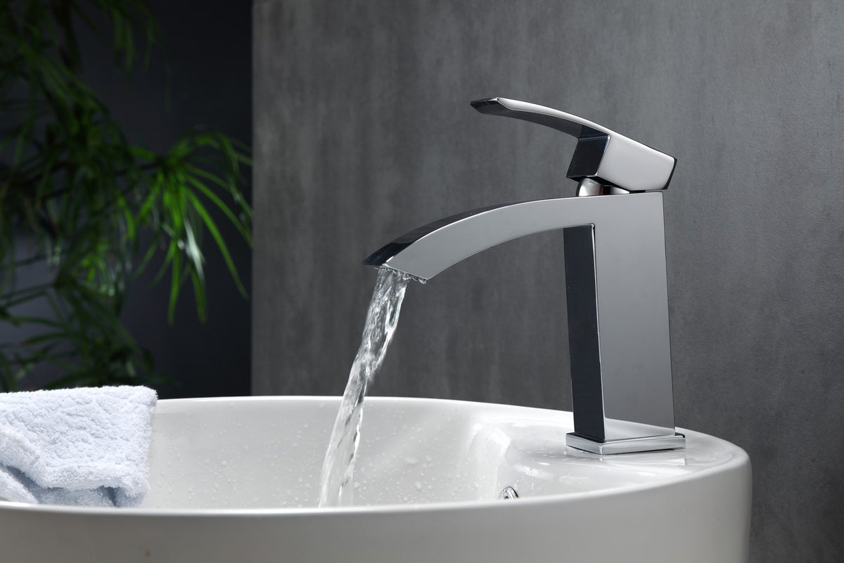 Kube Bath Aqua Balzo Single Lever Wide Spread Bathroom Vanity Faucet - Chrome (AFB053) view 2