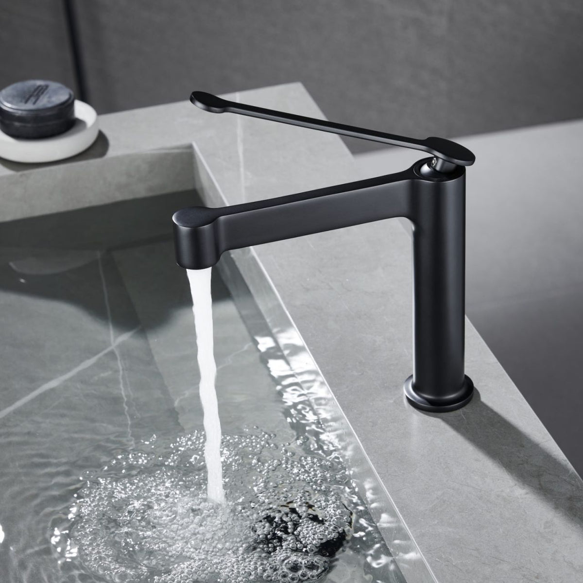 Kube Bath AQUA MIRANTE SINGLE LEVER BATHROOM VANITY - Black (AFB088-BK) view 4