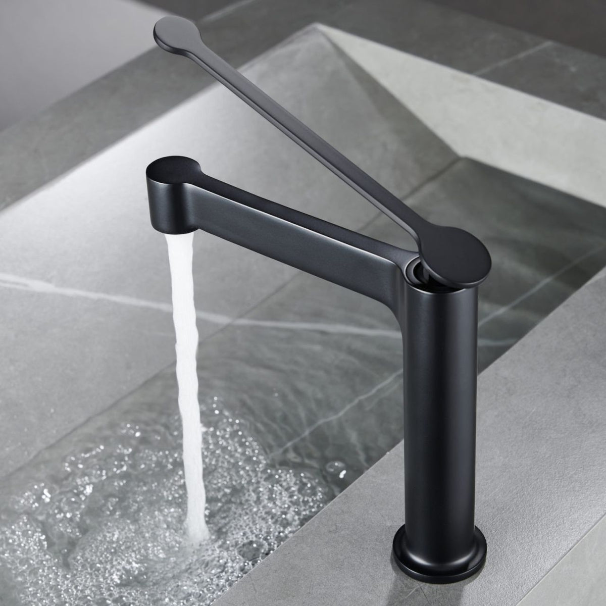 Kube Bath AQUA MIRANTE SINGLE LEVER BATHROOM VANITY - Black (AFB088-BK) view 5
