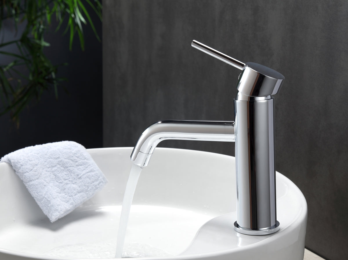 Kube Bath Aqua Rondo Single Hole Mount Bathroom Vanity Faucet - Chrome - Chrome (AFB090) view 3