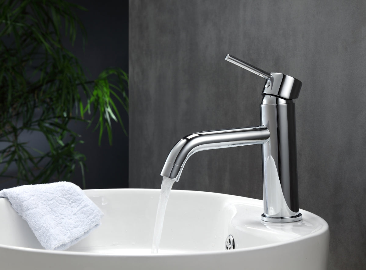 Kube Bath Aqua Rondo Single Hole Mount Bathroom Vanity Faucet - Chrome - Chrome (AFB090) view 4