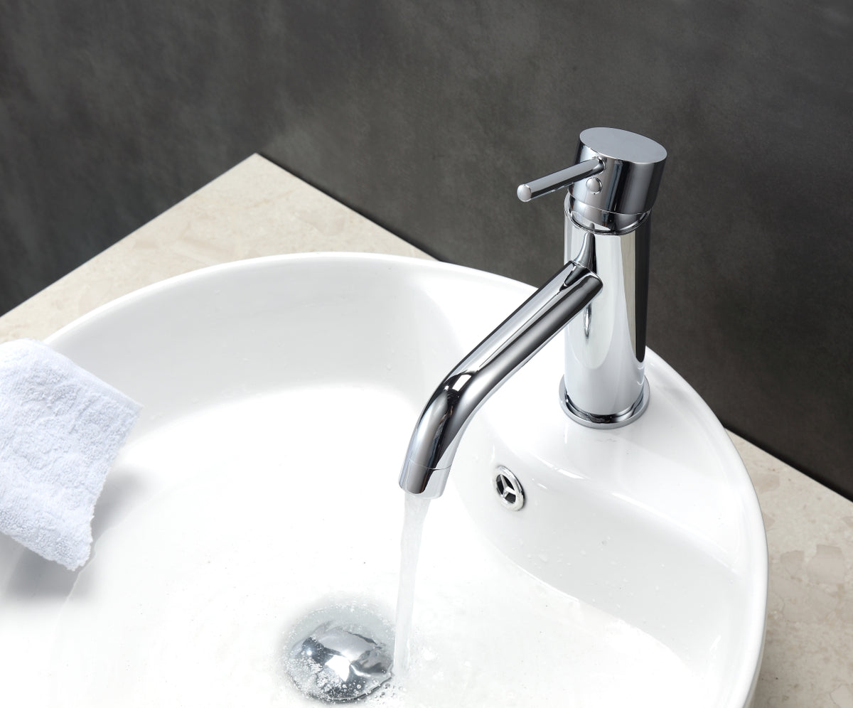 Kube Bath Aqua Rondo Single Hole Mount Bathroom Vanity Faucet - Chrome - Chrome (AFB090) view 2