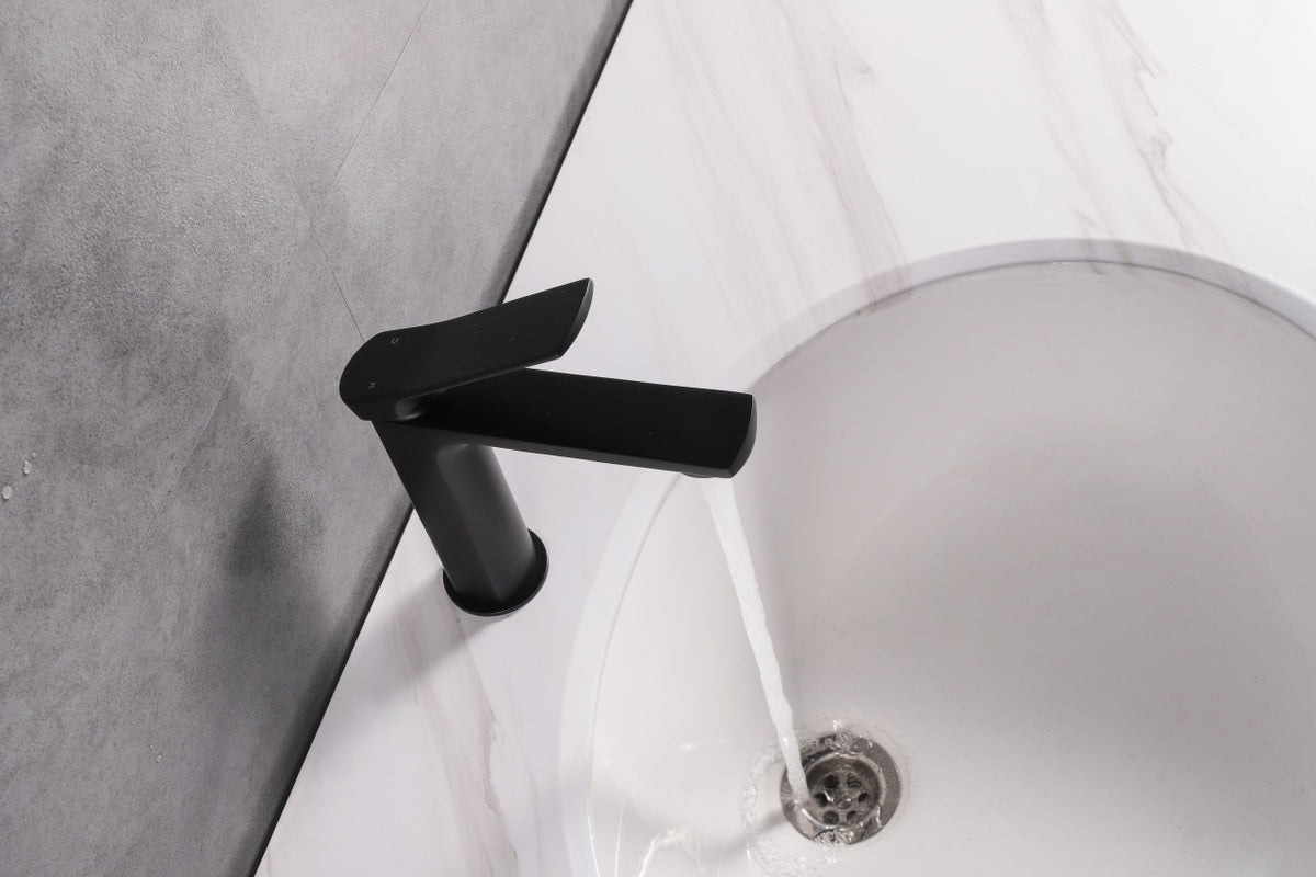 Kube Bath Aqua Balli Single Lever Bathroom Vanity Faucet - Black (AFB551BK) view 3