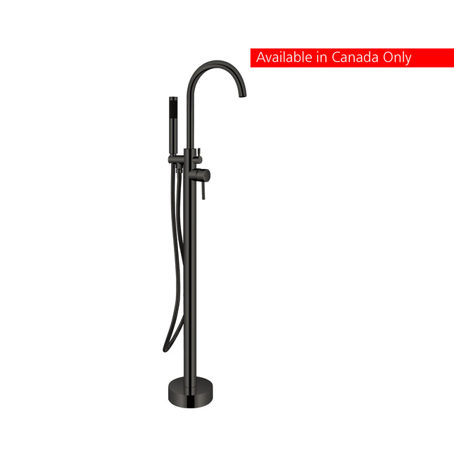 Kube Bath Aqua Ronda Floor Mounted Soaker Tub Faucet – Matte Black Kube Bath